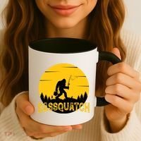 Funny Bassquatch Fishing Coffee Mug thumb 3