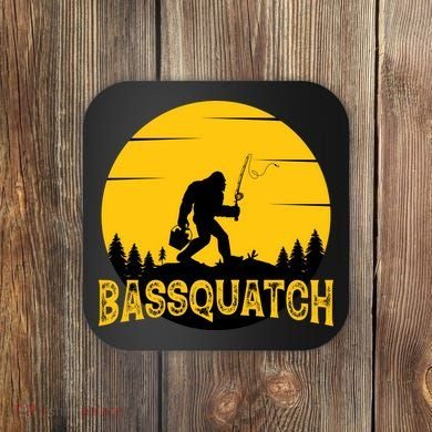 Funny Bassquatch Fishing Coaster