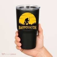 Funny Bassquatch Fishing Tumbler thumb 2