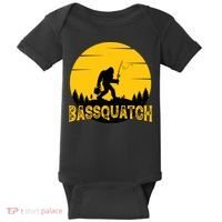 Funny Bassquatch Fishing Baby Bodysuit thumb 0