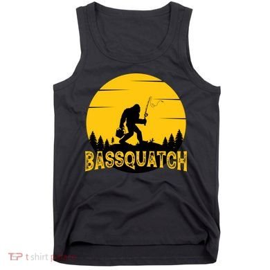 Funny Bassquatch Fishing Tank Top