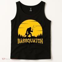 Funny Bassquatch Fishing Tank Top thumb 2