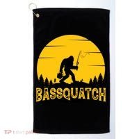 Funny Bassquatch Fishing Golf Towel thumb 0