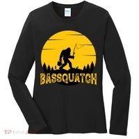 Funny Bassquatch Fishing Women's Long Sleeve Shirt thumb 0