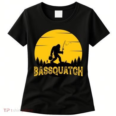 Funny Bassquatch Fishing Women's T-Shirt