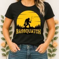 Funny Bassquatch Fishing Women's T-Shirt thumb 2