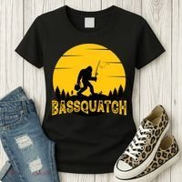 Funny Bassquatch Fishing Women's T-Shirt thumb 3
