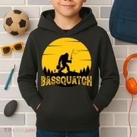 Funny Bassquatch Fishing Kids Hoodie thumb 2