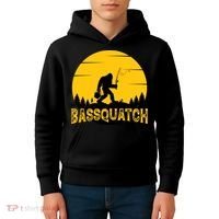 Funny Bassquatch Fishing Kids Hoodie thumb 4