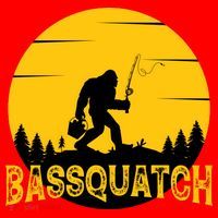 Funny Bassquatch Fishing Santa Hat thumb 1