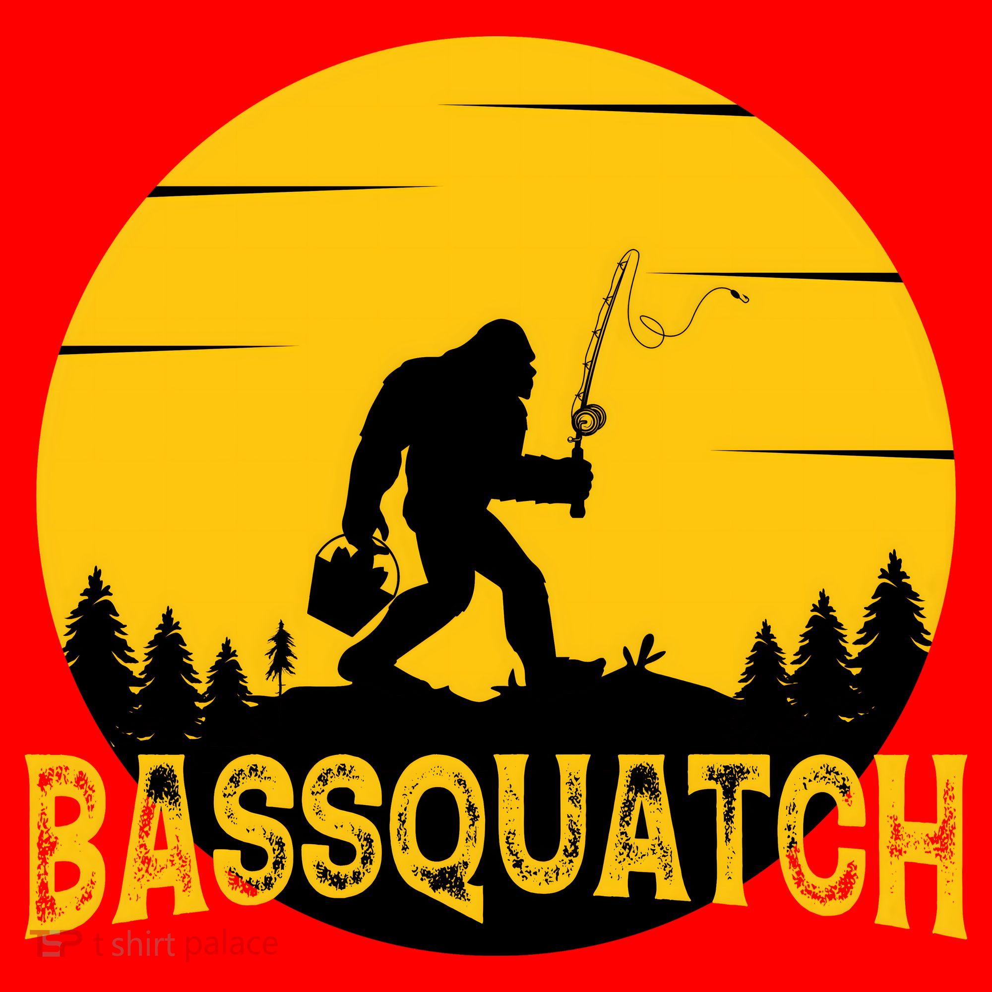 Funny Bassquatch Fishing Santa Hat