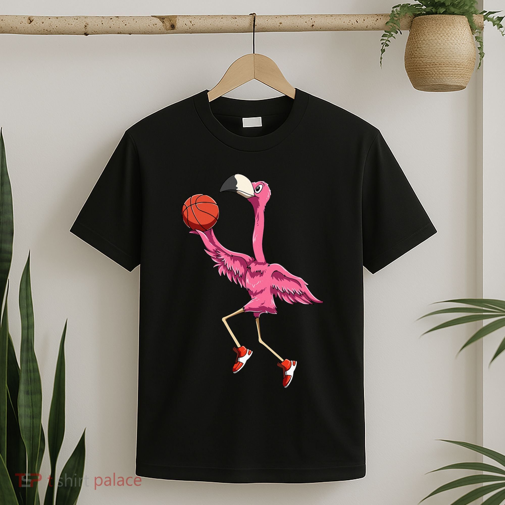 Flamingo Basketball Flamingo Playing Basketball Flamingo T-Shirt