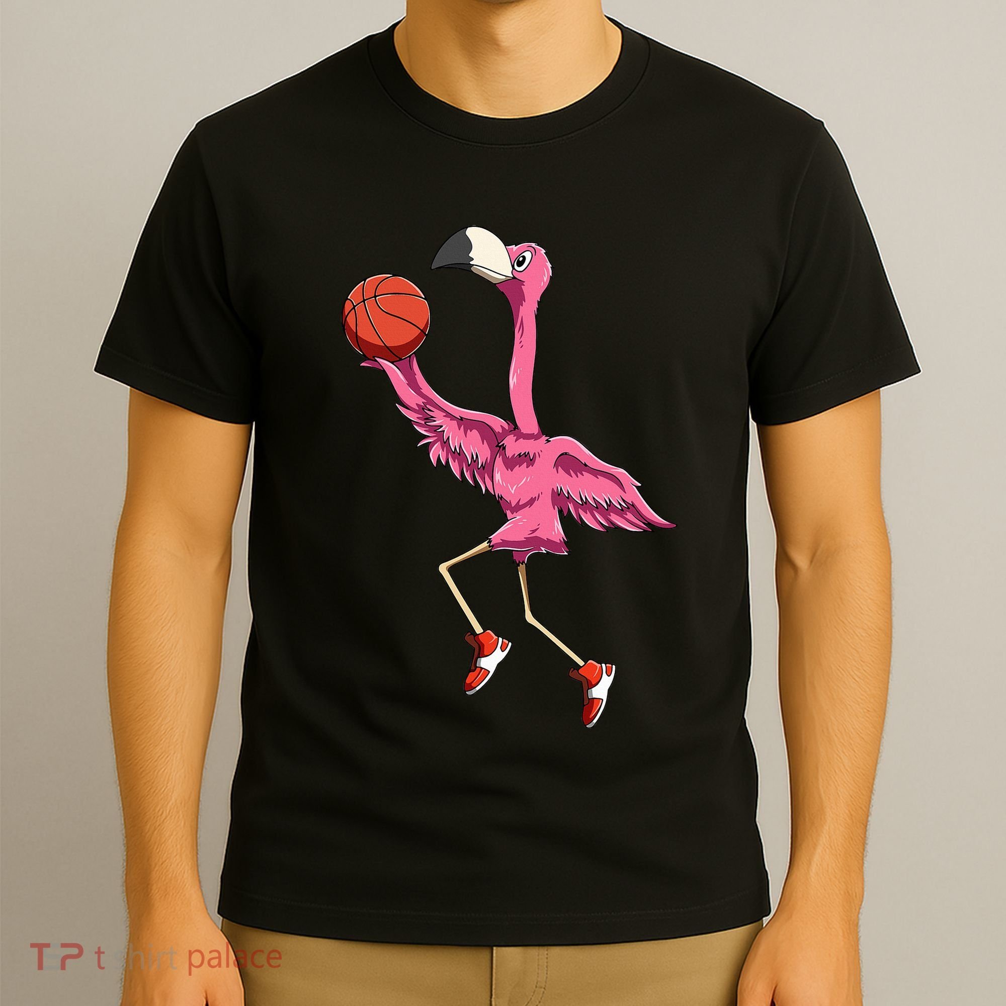 Flamingo Basketball Flamingo Playing Basketball Flamingo T-Shirt