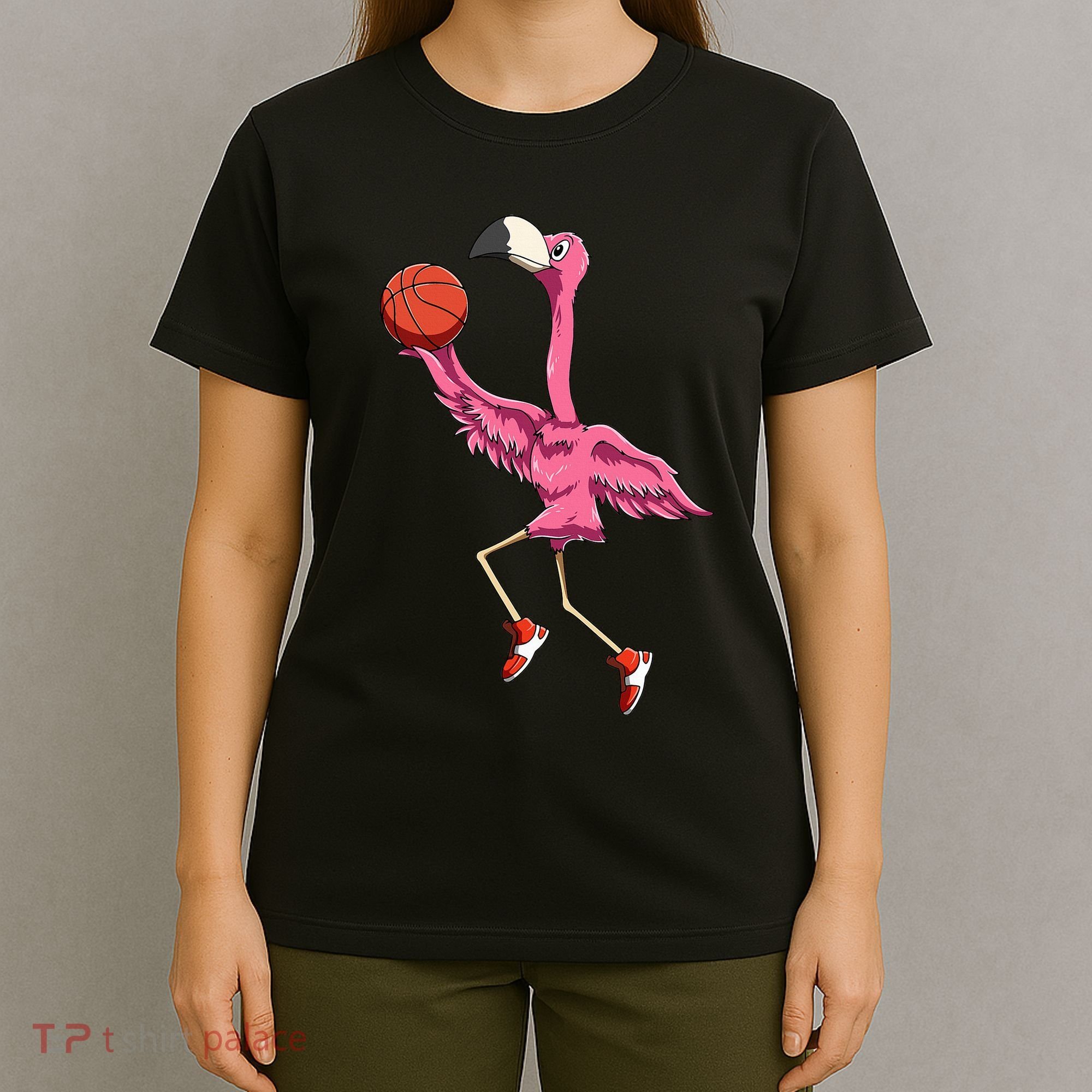 Flamingo Basketball Flamingo Playing Basketball Flamingo T-Shirt