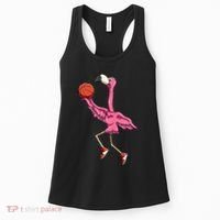 Flamingo Basketball Flamingo Playing Basketball Flamingo Women's Tank Top thumb 0