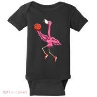 Flamingo Basketball Flamingo Playing Basketball Flamingo Baby Bodysuit thumb 0