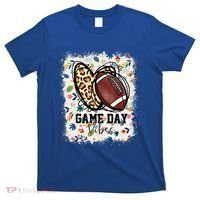 Floral Bleached Football Game Day Vibes Football Mom Gift T-Shirt thumb 0