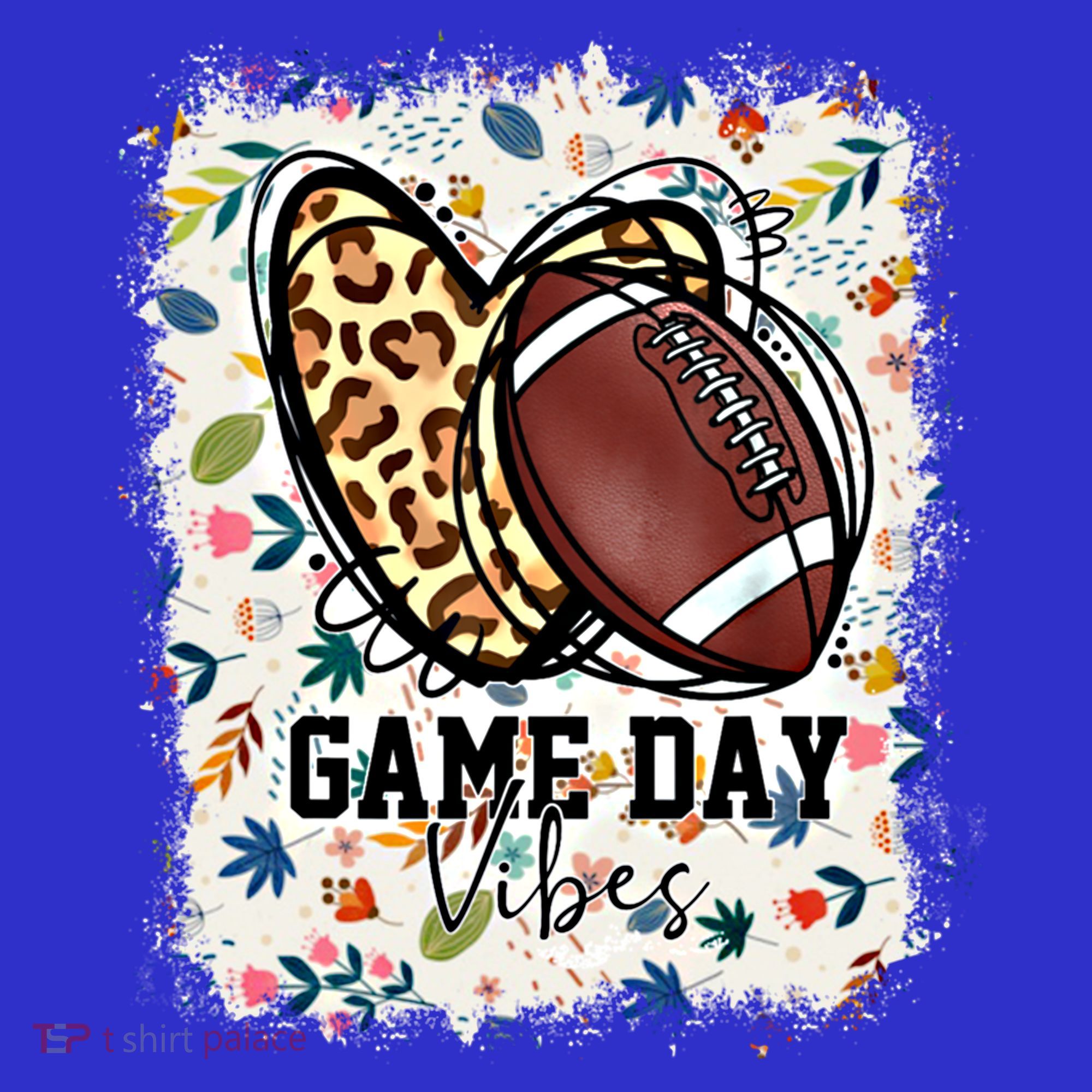 Floral Bleached Football Game Day Vibes Football Mom Gift Women's Tank Top