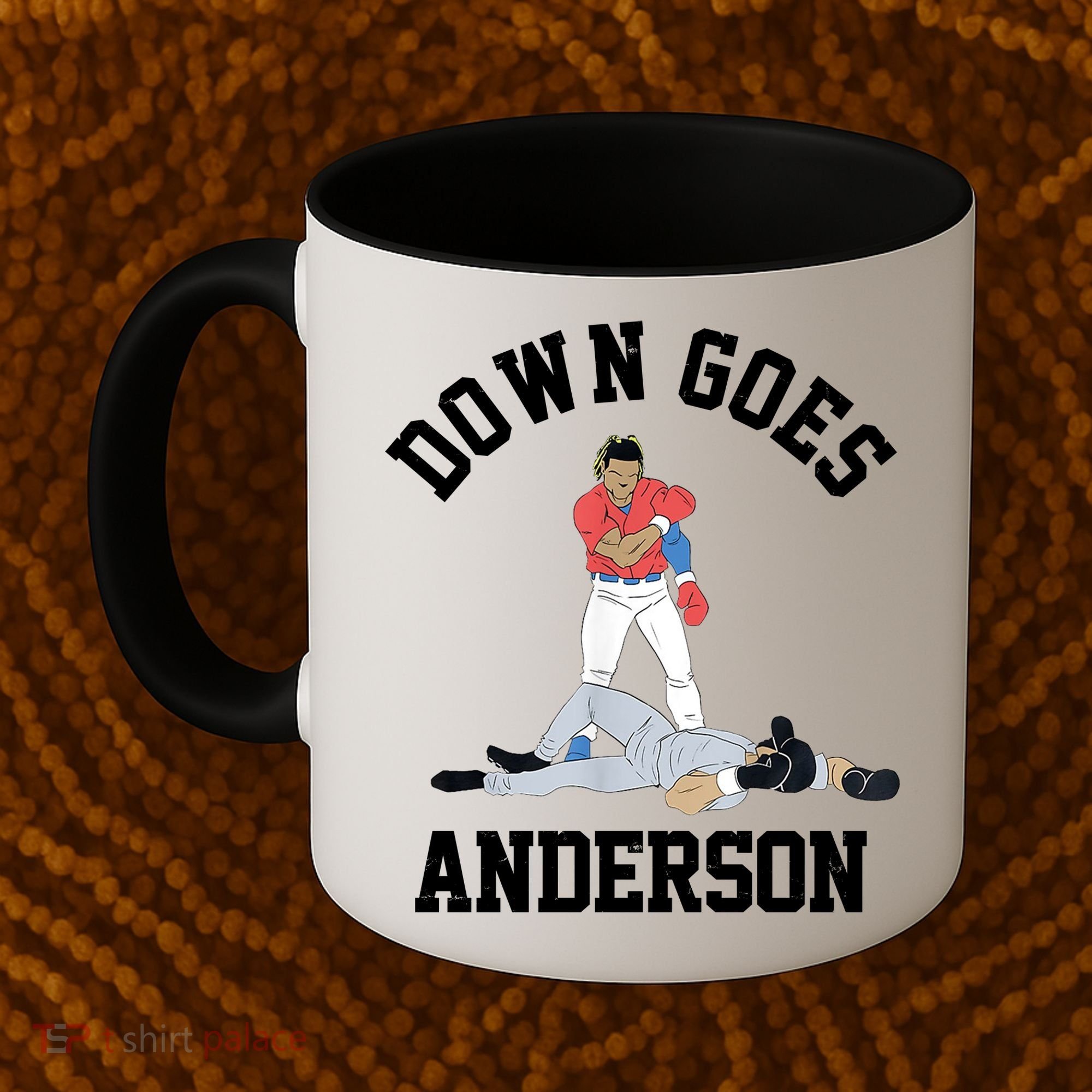 Funny Baseball Fight Down Goes Anderson Coffee Mug