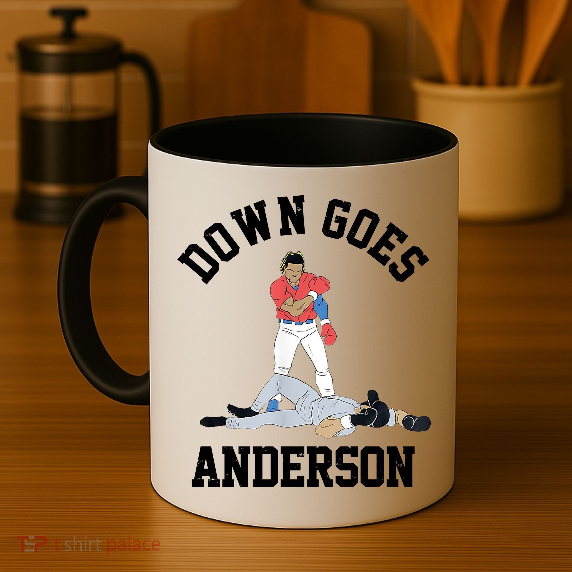 Funny Baseball Fight Down Goes Anderson Coffee Mug