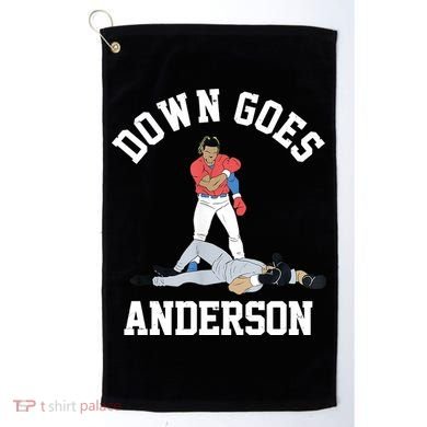 Funny Baseball Fight Down Goes Anderson Golf Towel