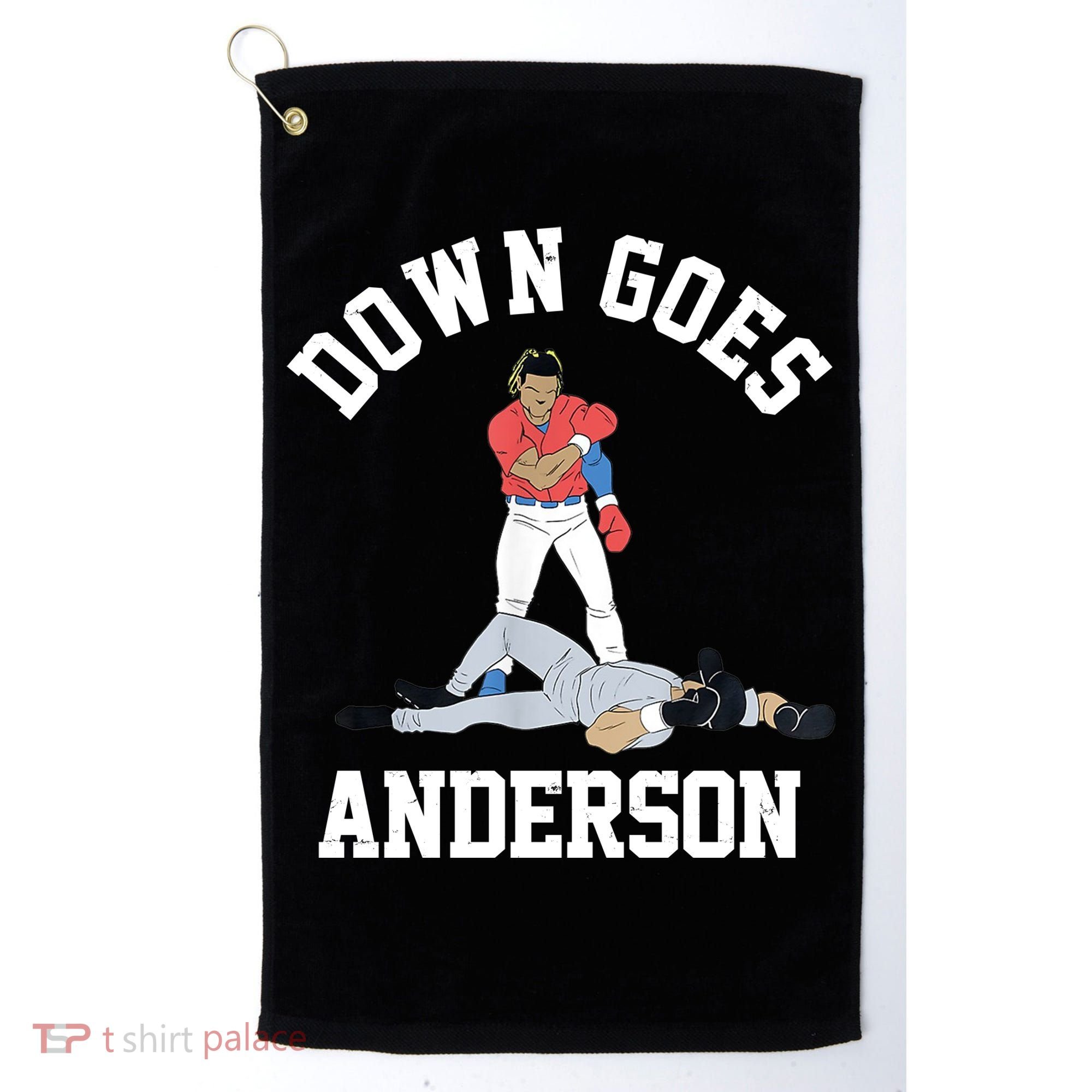 Funny Baseball Fight Down Goes Anderson Golf Towel