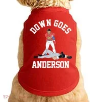 Funny Baseball Fight Down Goes Anderson Doggie Tank thumb 0