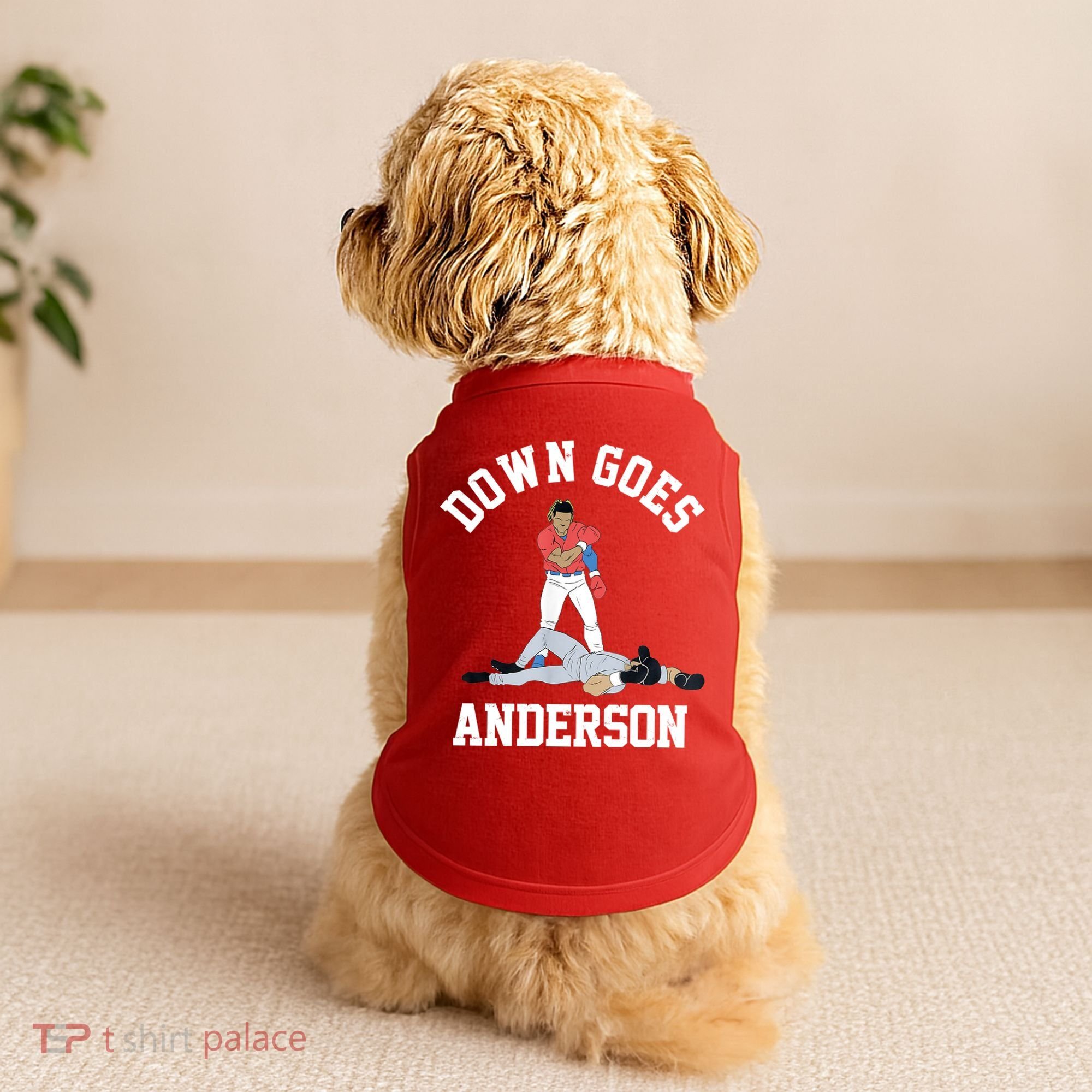 Funny Baseball Fight Down Goes Anderson Doggie Tank