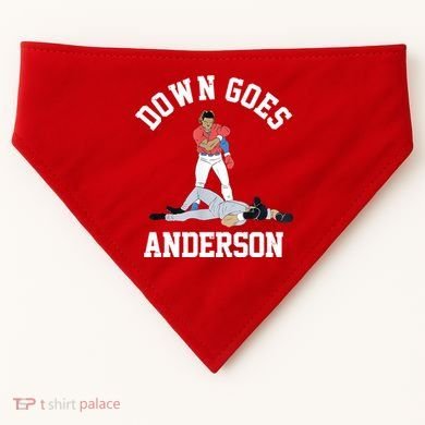 Funny Baseball Fight Down Goes Anderson USA-Made Doggie Bandana