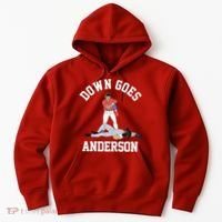 Funny Baseball Fight Down Goes Anderson Hoodie thumb 0