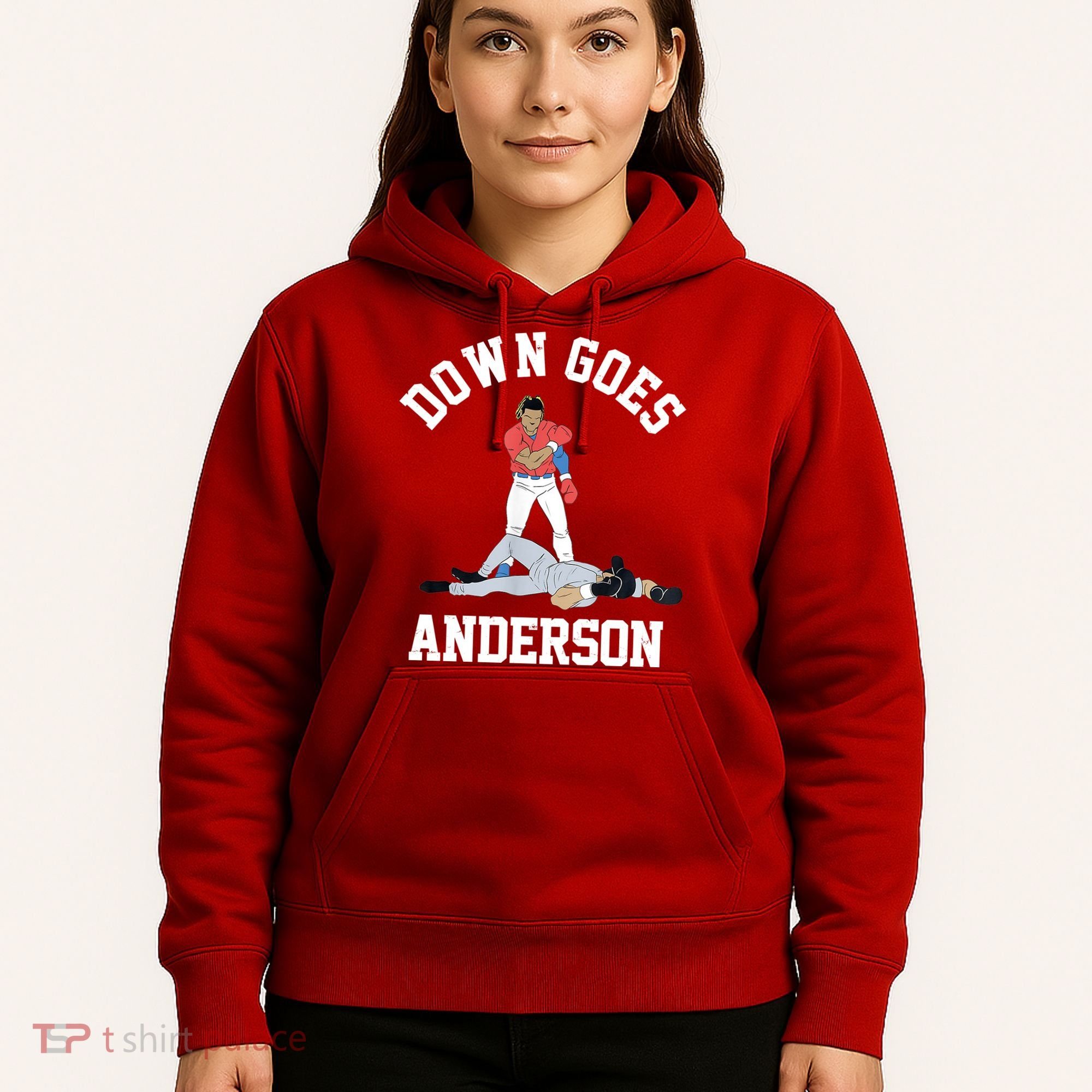 Funny Baseball Fight Down Goes Anderson Hoodie