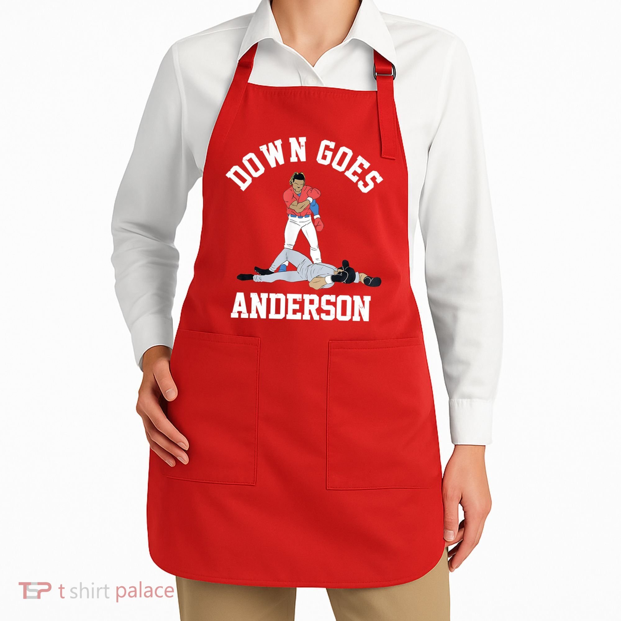 Funny Baseball Fight Down Goes Anderson Apron