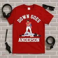 Funny Baseball Fight Down Goes Anderson T-Shirt thumb 5