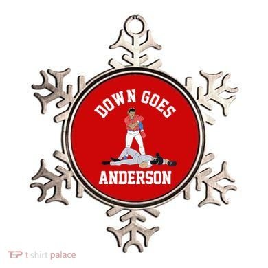 Funny Baseball Fight Down Goes Anderson Ornament