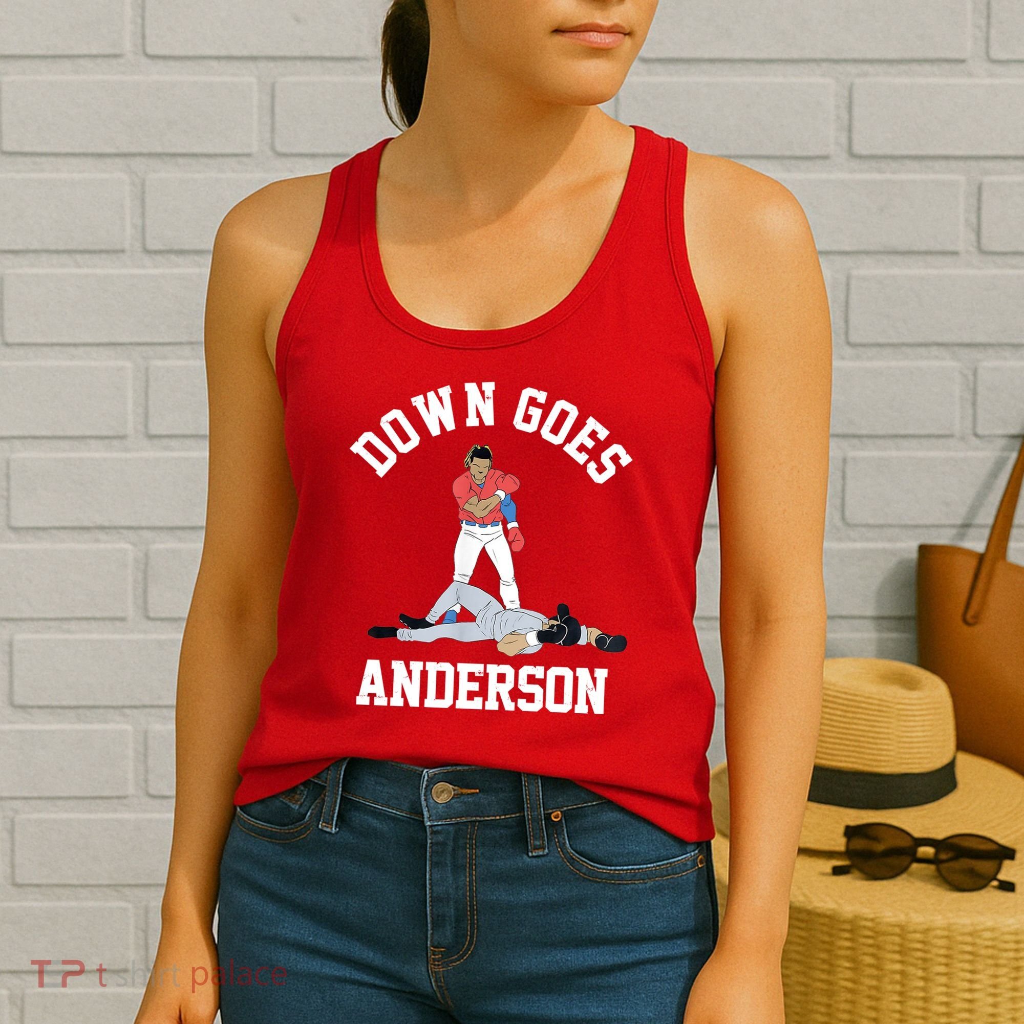 Funny Baseball Fight Down Goes Anderson Women's Tank Top