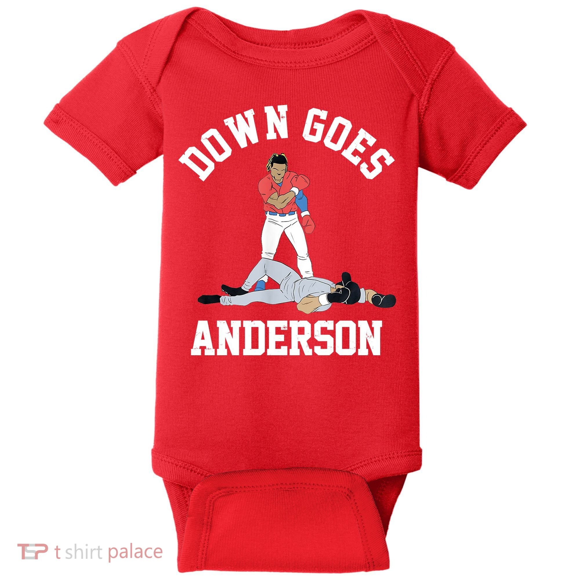 Funny Baseball Fight Down Goes Anderson Baby Bodysuit
