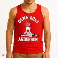 Funny Baseball Fight Down Goes Anderson Tank Top thumb 3