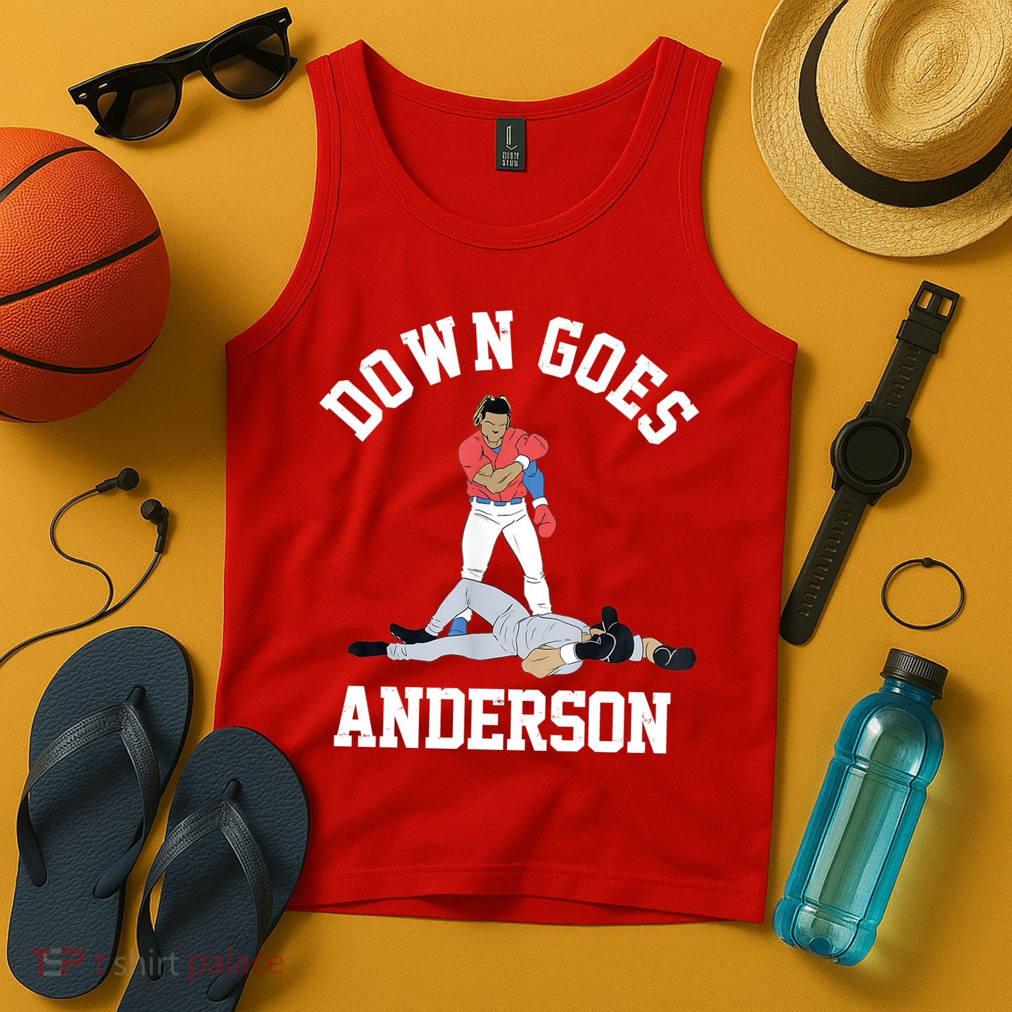 Funny Baseball Fight Down Goes Anderson Tank Top