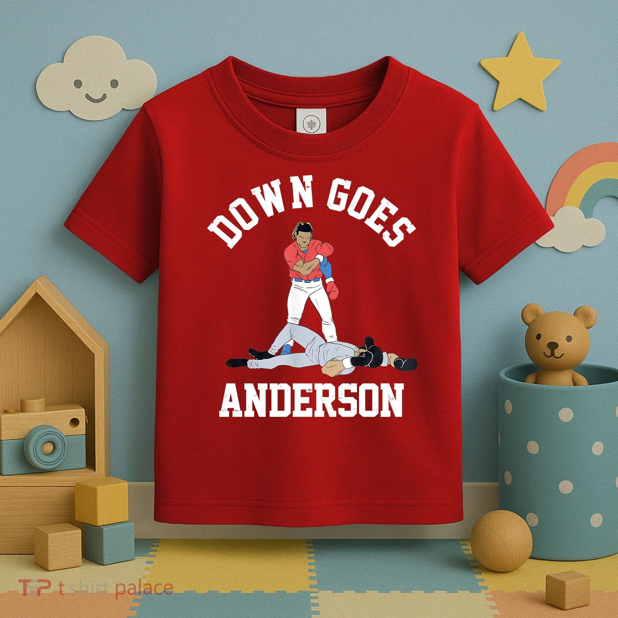 Funny Baseball Fight Down Goes Anderson Toddler T-Shirt