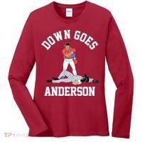 Funny Baseball Fight Down Goes Anderson Women's Long Sleeve Shirt thumb 0