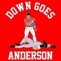 Funny Baseball Fight Down Goes Anderson Women's Long Sleeve Shirt thumb 2