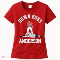 Funny Baseball Fight Down Goes Anderson Women's T-Shirt thumb 0