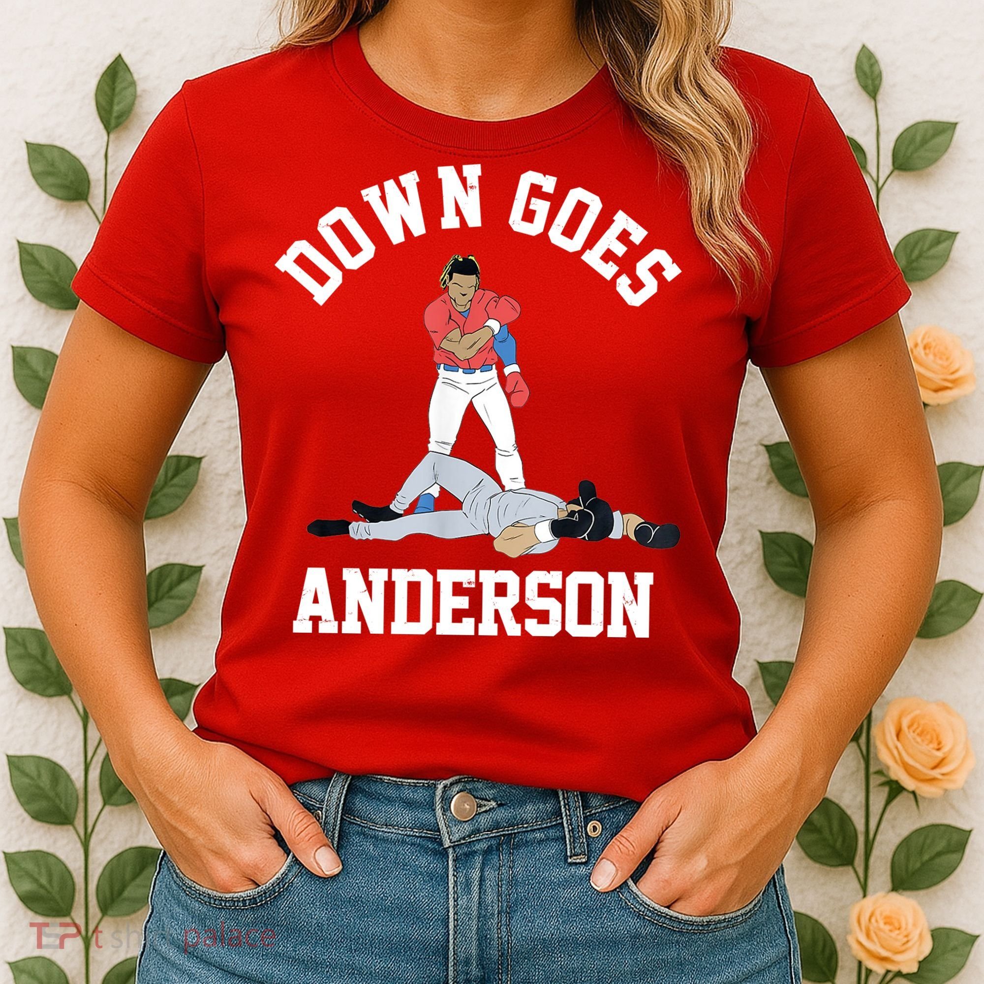 Funny Baseball Fight Down Goes Anderson Women's T-Shirt