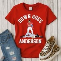 Funny Baseball Fight Down Goes Anderson Women's T-Shirt thumb 3