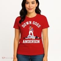 Funny Baseball Fight Down Goes Anderson Women's T-Shirt thumb 4