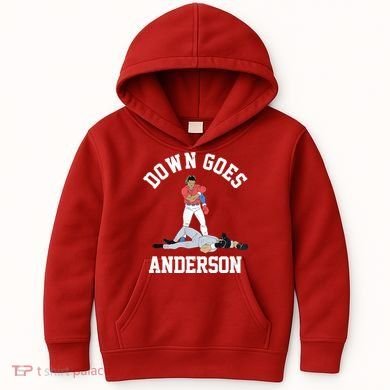 Funny Baseball Fight Down Goes Anderson Kids Hoodie
