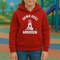 Funny Baseball Fight Down Goes Anderson Kids Hoodie thumb 3