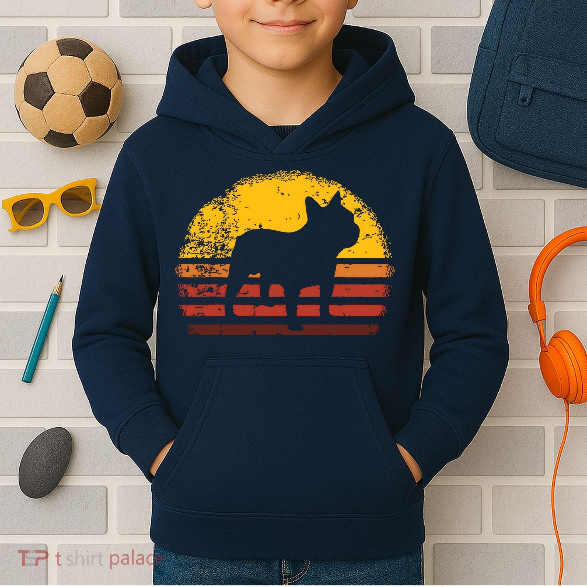 French Bulldog French Bulldog Retro Kids Hoodie