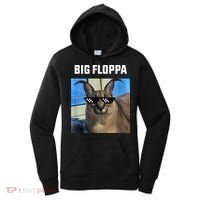 Funny Big Floppa Wearing Meme Sunglasses Women's Hoodie thumb 0
