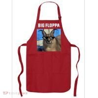 Funny Big Floppa Wearing Meme Sunglasses Apron thumb 0